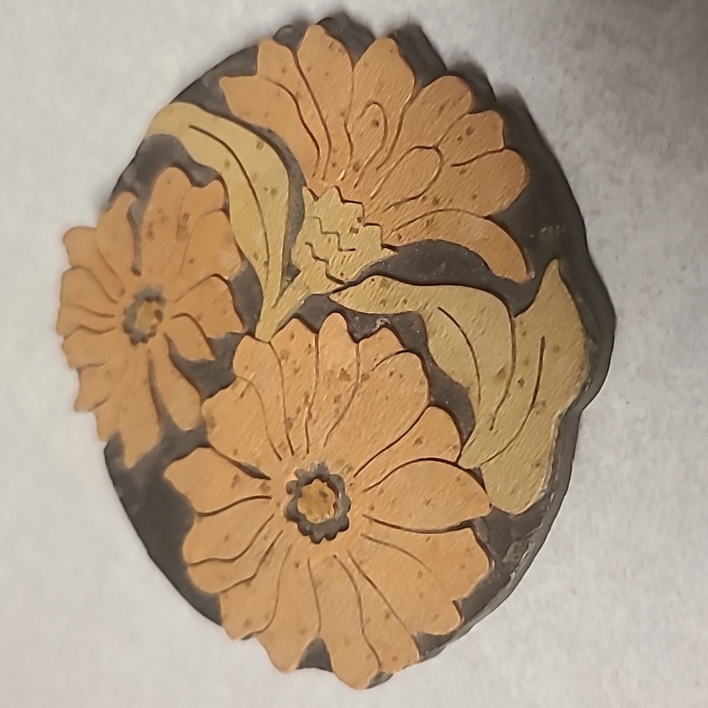 Floral Wooden Brooch - Picture 2 of 5